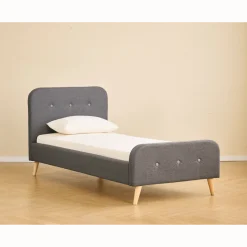 Premium Christian seng i grå 90x200 cm inkl. sengelameller og madrasser