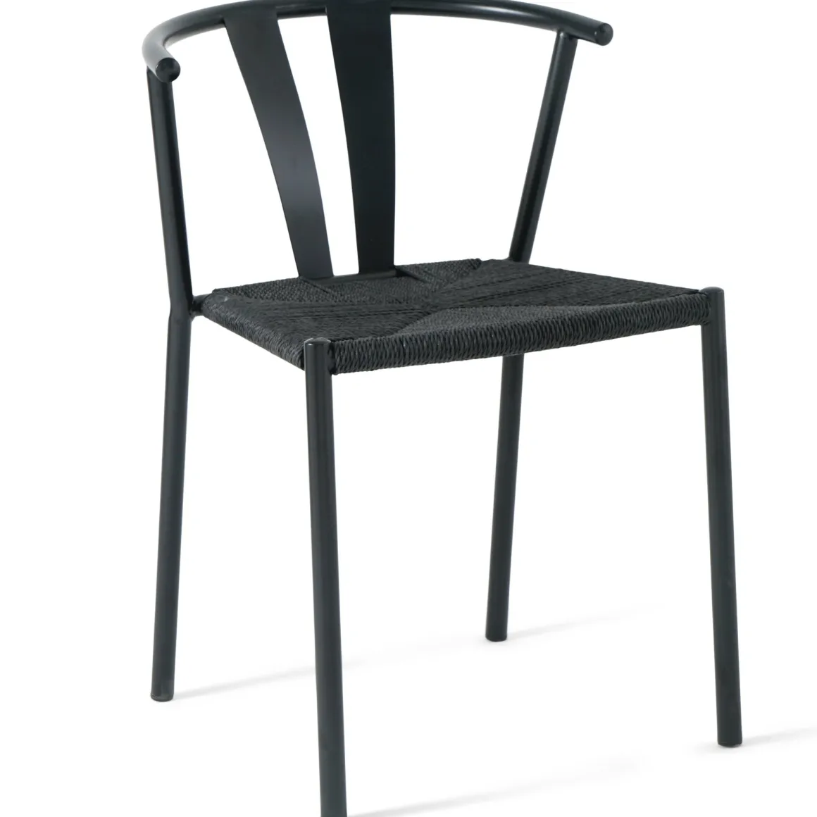 Shila spisebordsstol sort med flet i sort