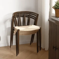 Spisebordssæt - Lewis lamel spisebord Ø120 cm med udtræk i røget egefiner + 6 x Bella spisebordsstole i røget eg