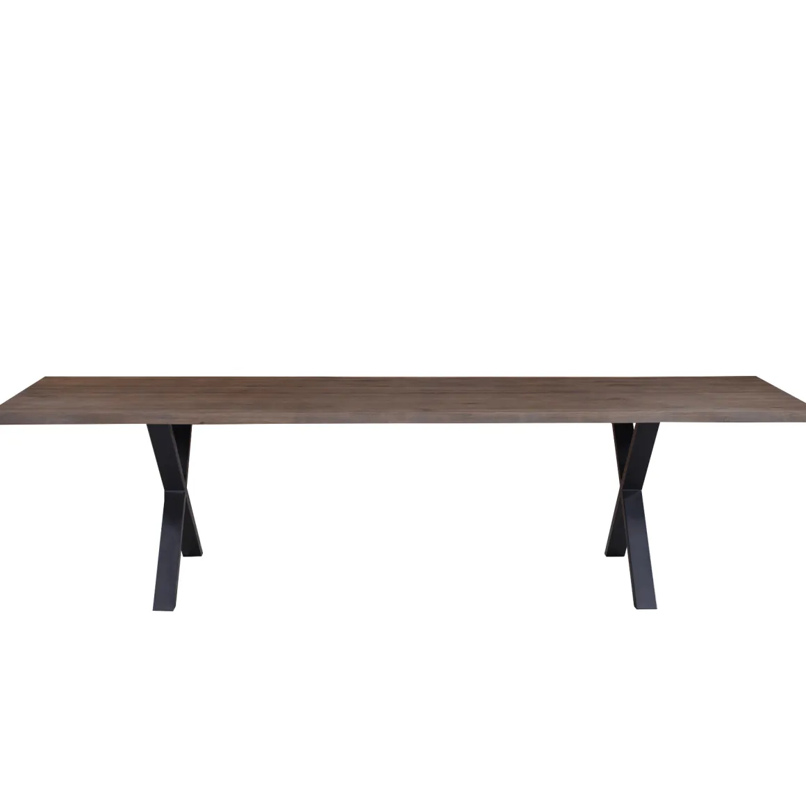 Susan plankebord - 300x95 cm - i smoked eg med krydsben - (Forberedt til tillægsplader)