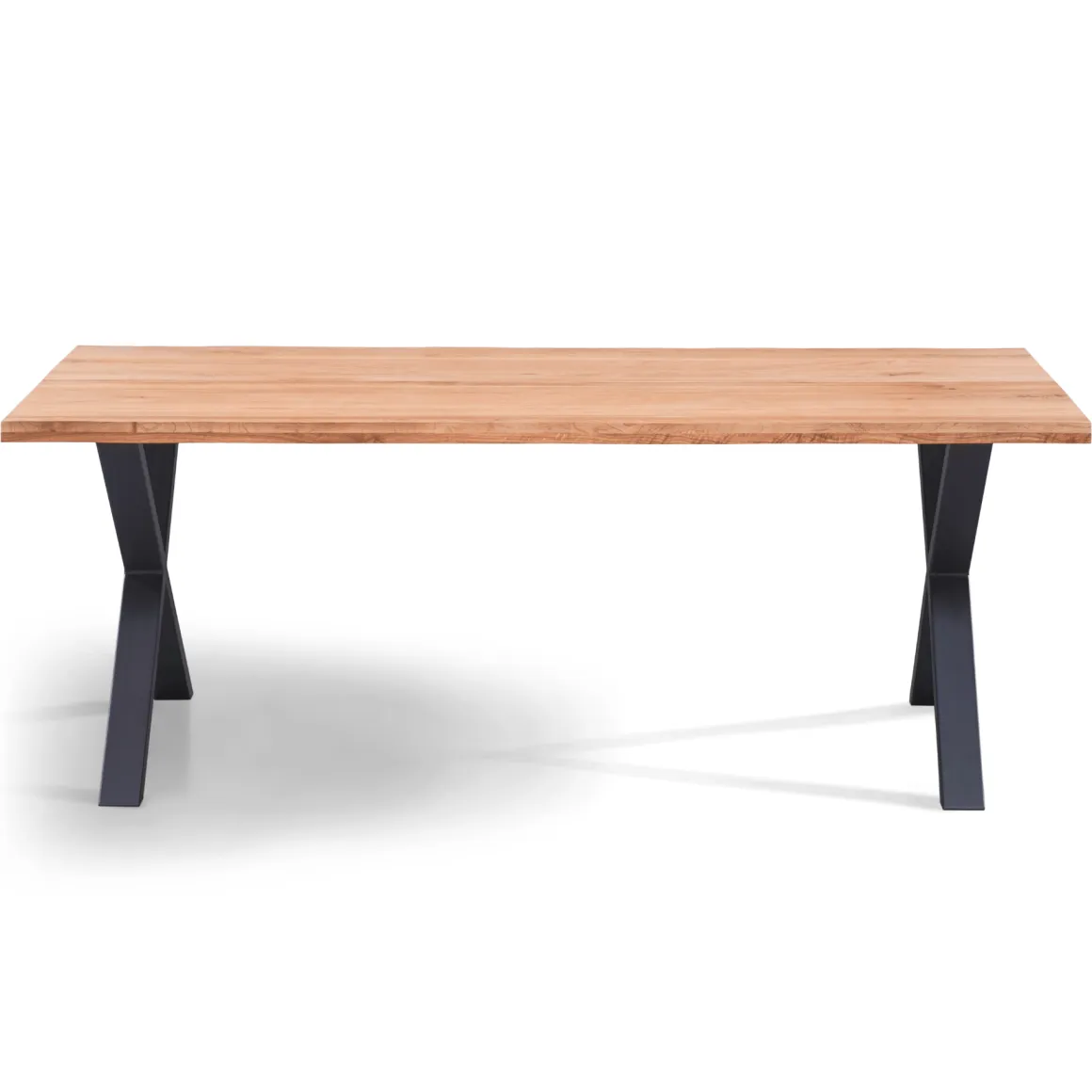 Susan plankebord - 200x95 cm - naturligt olieret eg med krydsben (Forberedt til tillægsplader)