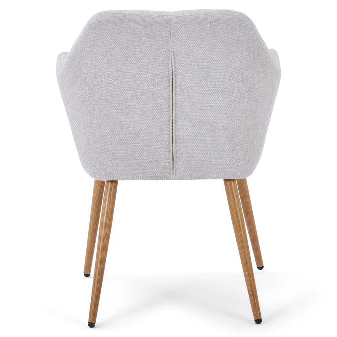 Vanessa spisebordsstol med armlæn - beige tekstil og egelook